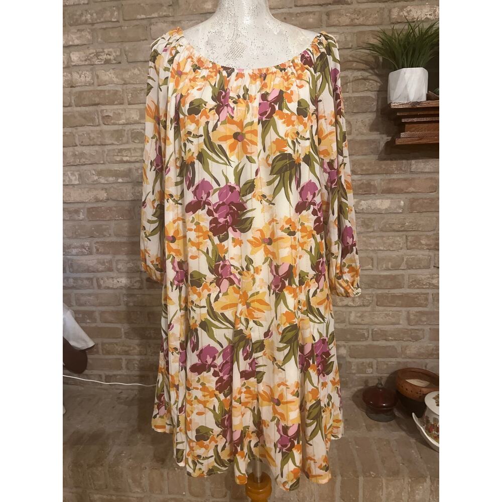 🌼 Floral Off-the-Shoulder Peasant Dress 🌼 Sz L